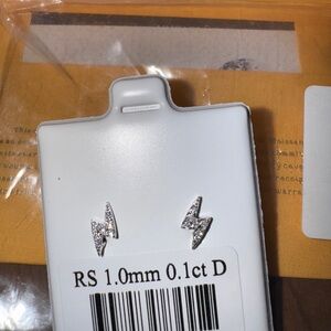 Solid Sterling Silver MOISSANITE Bolt Screwback Earrings